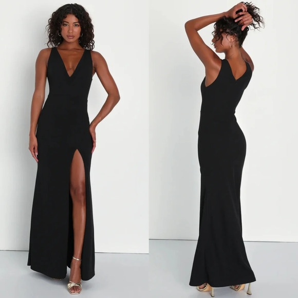 Lulus Mystical Perfection Black Mesh Sleeveless Mermaid Maxi Dress XL Wedding - Picture 1 of 9